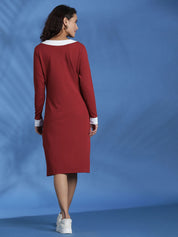 Kotty Solid A-Line Midi Dress