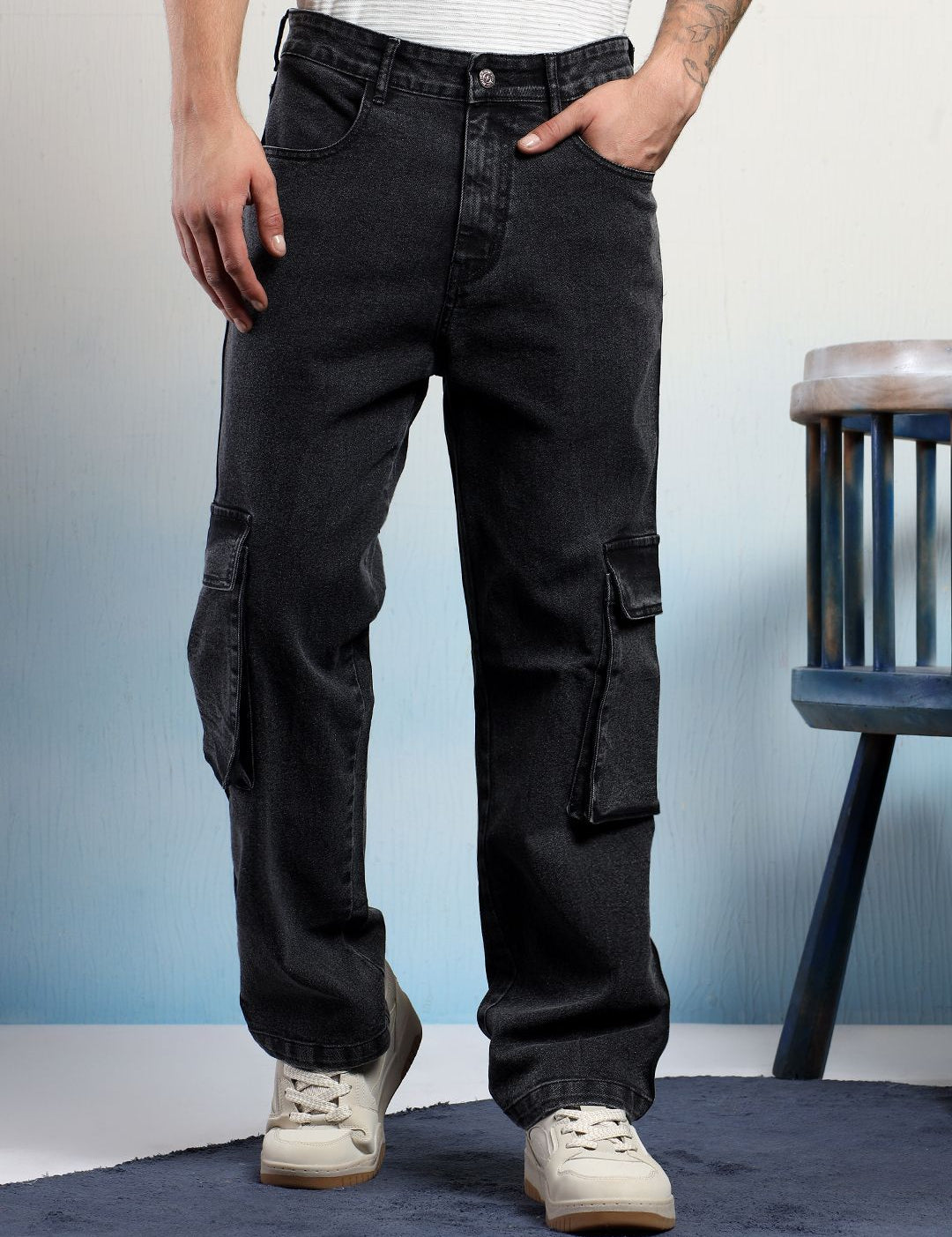 Kotty Men Cotton Regular Fit Mid-Rise Jeans