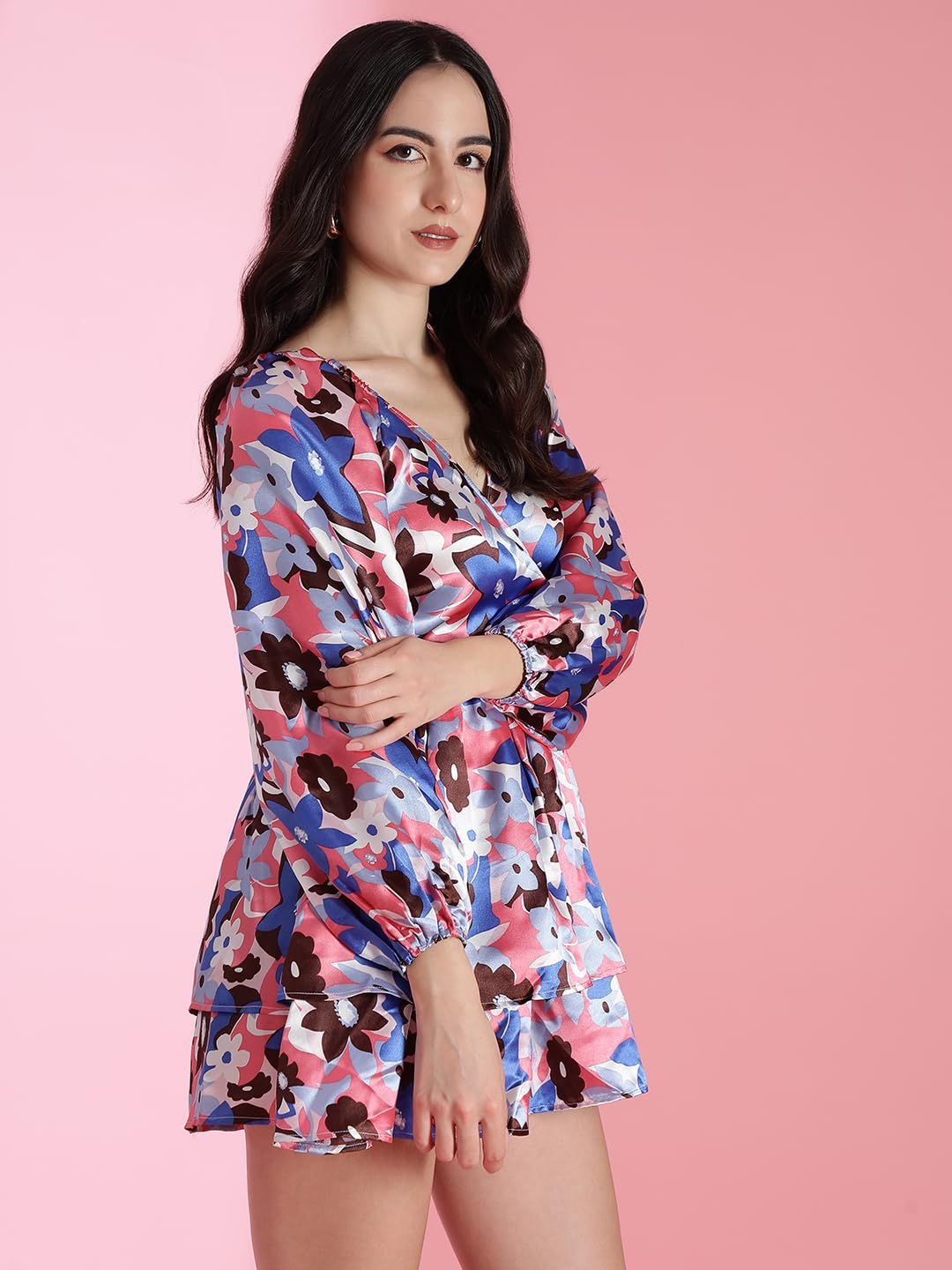 Kotty Solid Flutter Sleeve Maxi Dress