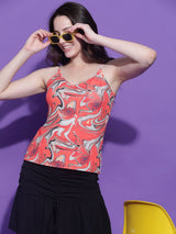 Kotty Women Abstract Printed Sweetheart Neck Top