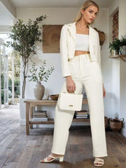 Kotty Lapel Collar Long Sleeves Coat With Trouser 