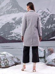 Kotty Women Notched Lapel Cotton Single-Breasted Overcoat