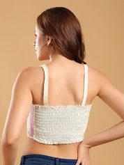 Kotty Women Embellished Regular Sleeves Crop Top