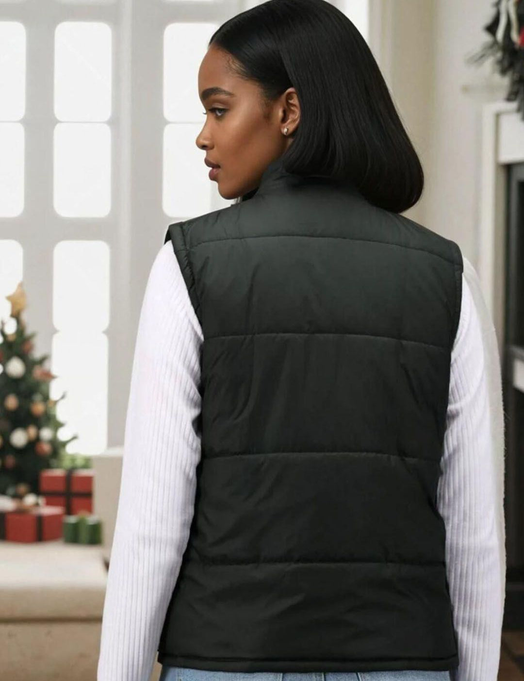 Kotty Women Stand Collar Solid Lightweight Gilet Jacket