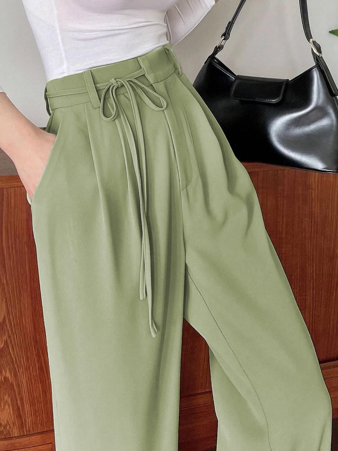 Kotty Women Straight Leg Straight Fit High-Rise Trousers