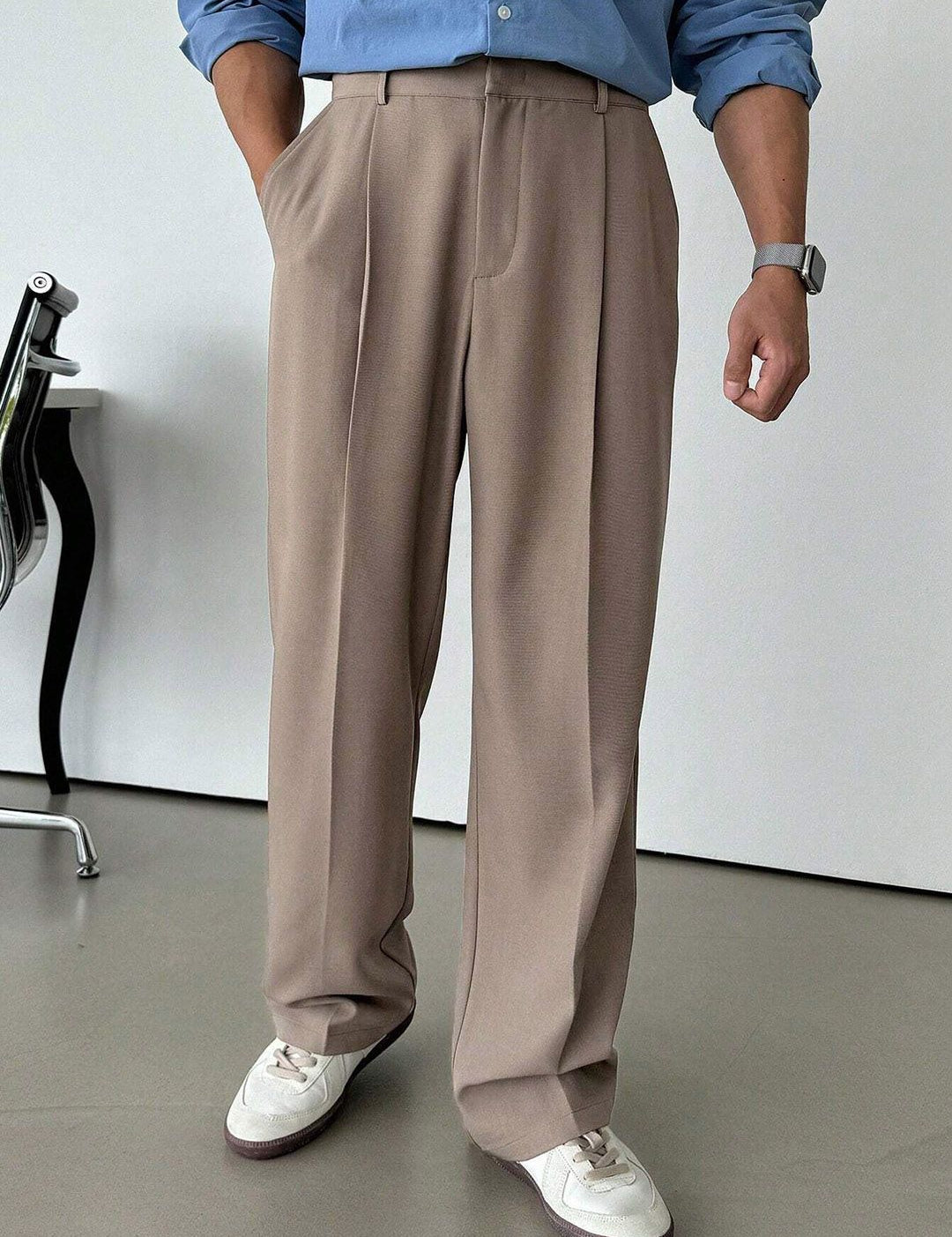 Kotty Men High-Rise Easy Wash Wide Leg Trousers
