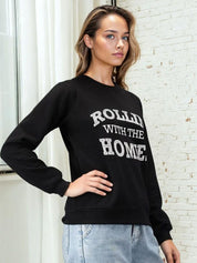 Kotty Women Typography Printed Round Neck Sweatshirt
