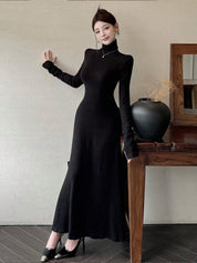 Kotty High Neck Flared Maxi Dress