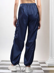 Kotty Women High-Rise Easy Wash Pleated Cargos Trousers