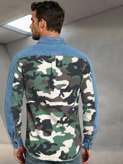 Kotty Abstract Printed Open Front Denim Jacket