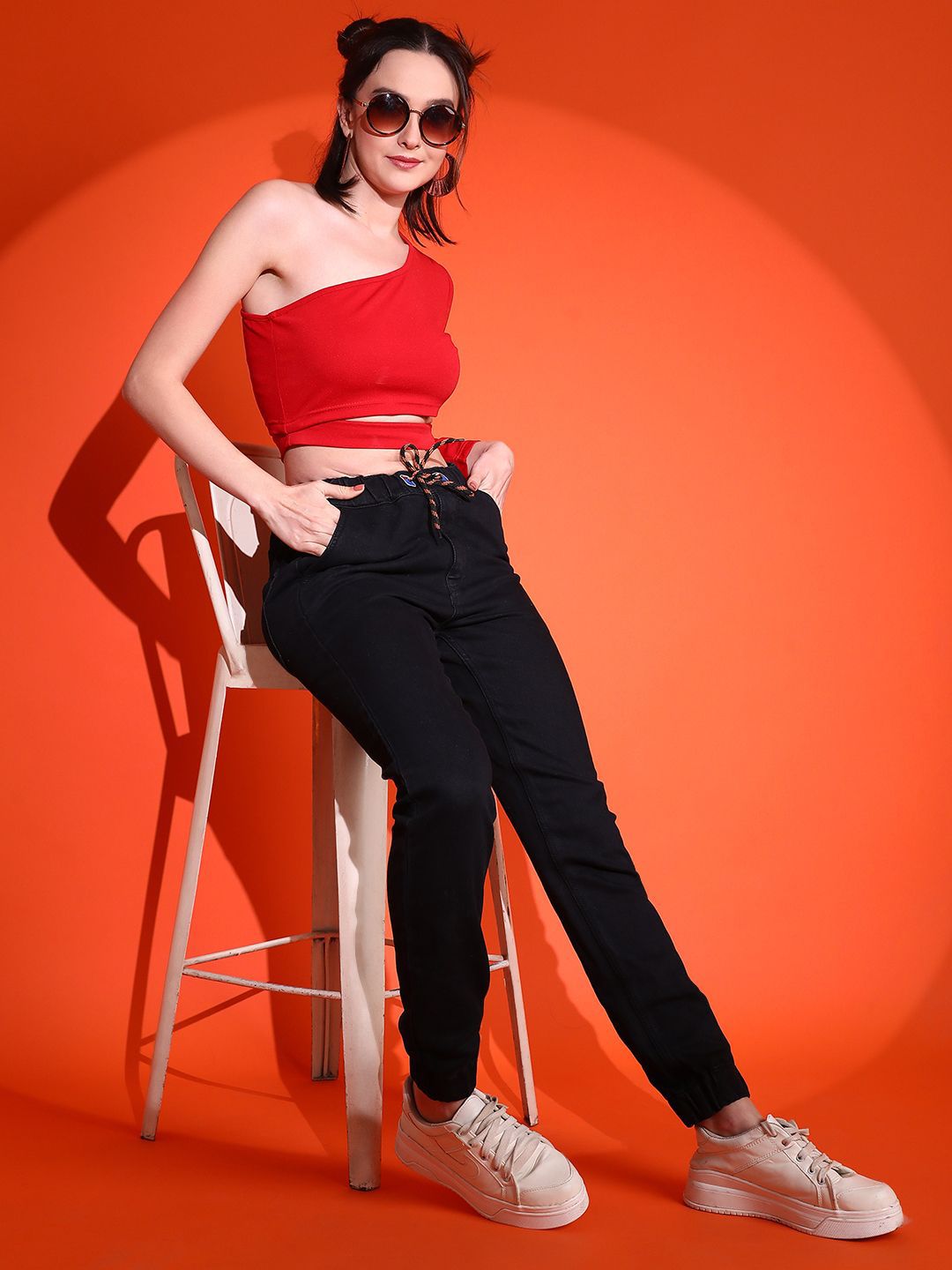 Kotty Women Solid One Shoulder Top