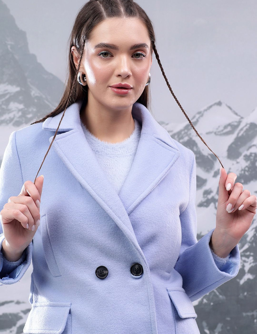 Kotty Women Notched Lapel Single-Breasted Overcoat