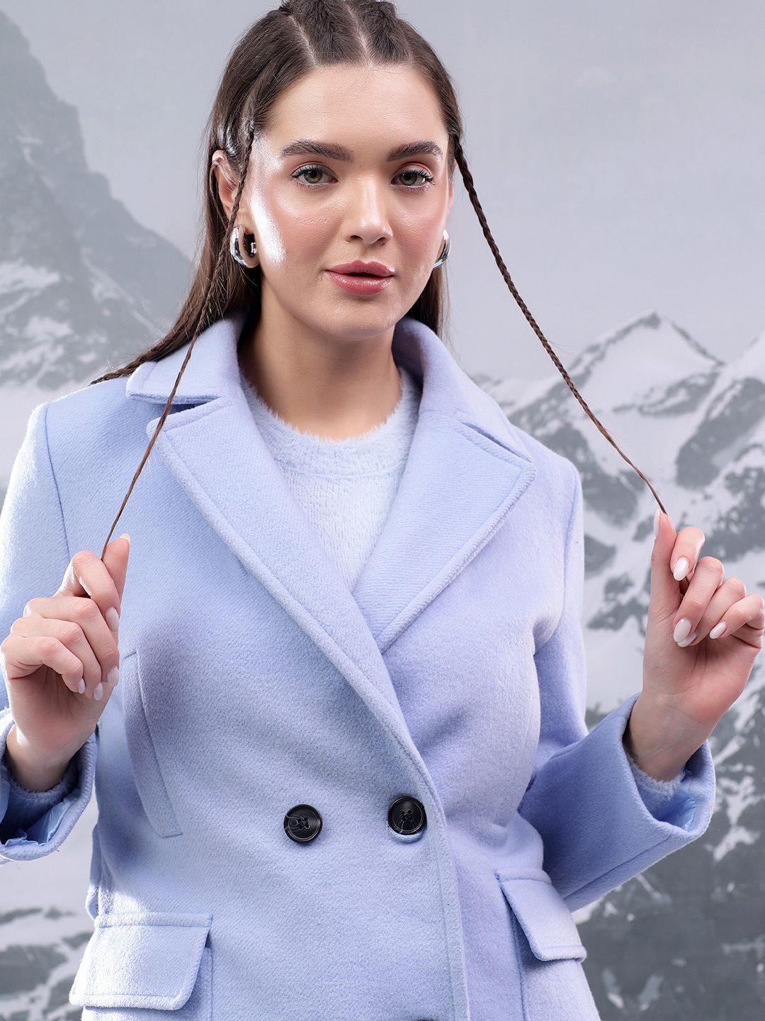 Kotty Women Notched Lapel Single-Breasted Overcoat