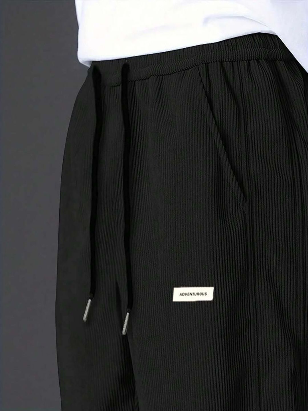 Kotty Men Relaxed High-Rise Corduroy Joggers Trousers