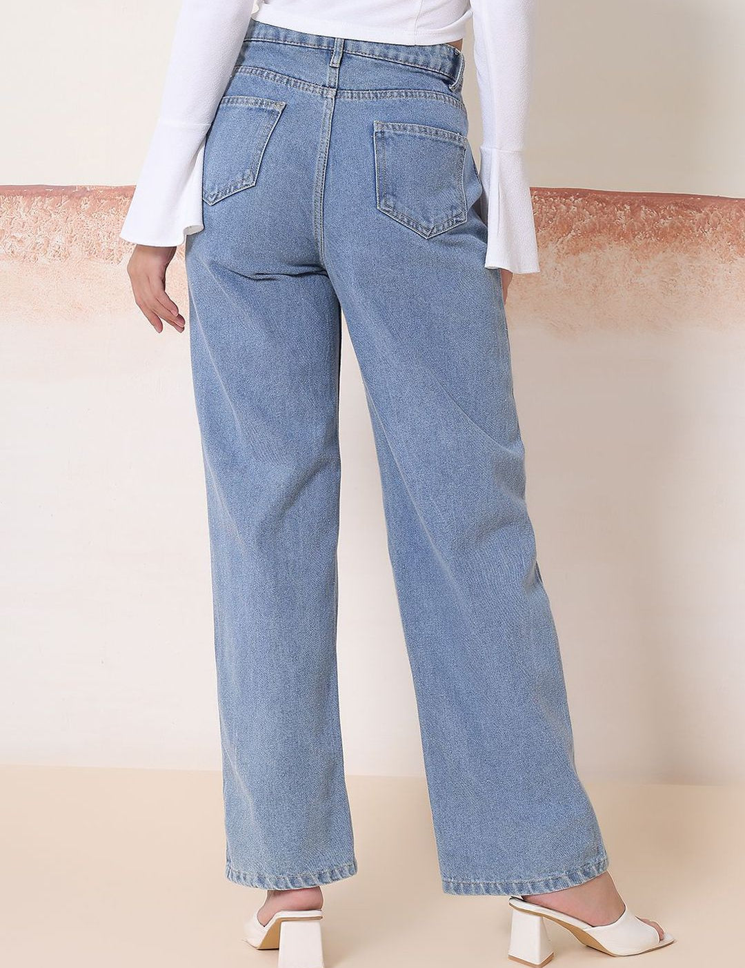 Kotty Women Jean High-Rise Flared Mildly Distressed Stretchable Jeans