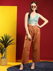 Kotty Embellished Sweetheart Neck Crop Top