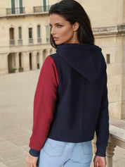Kotty Women Colourblocked Hooded Sweatshirt