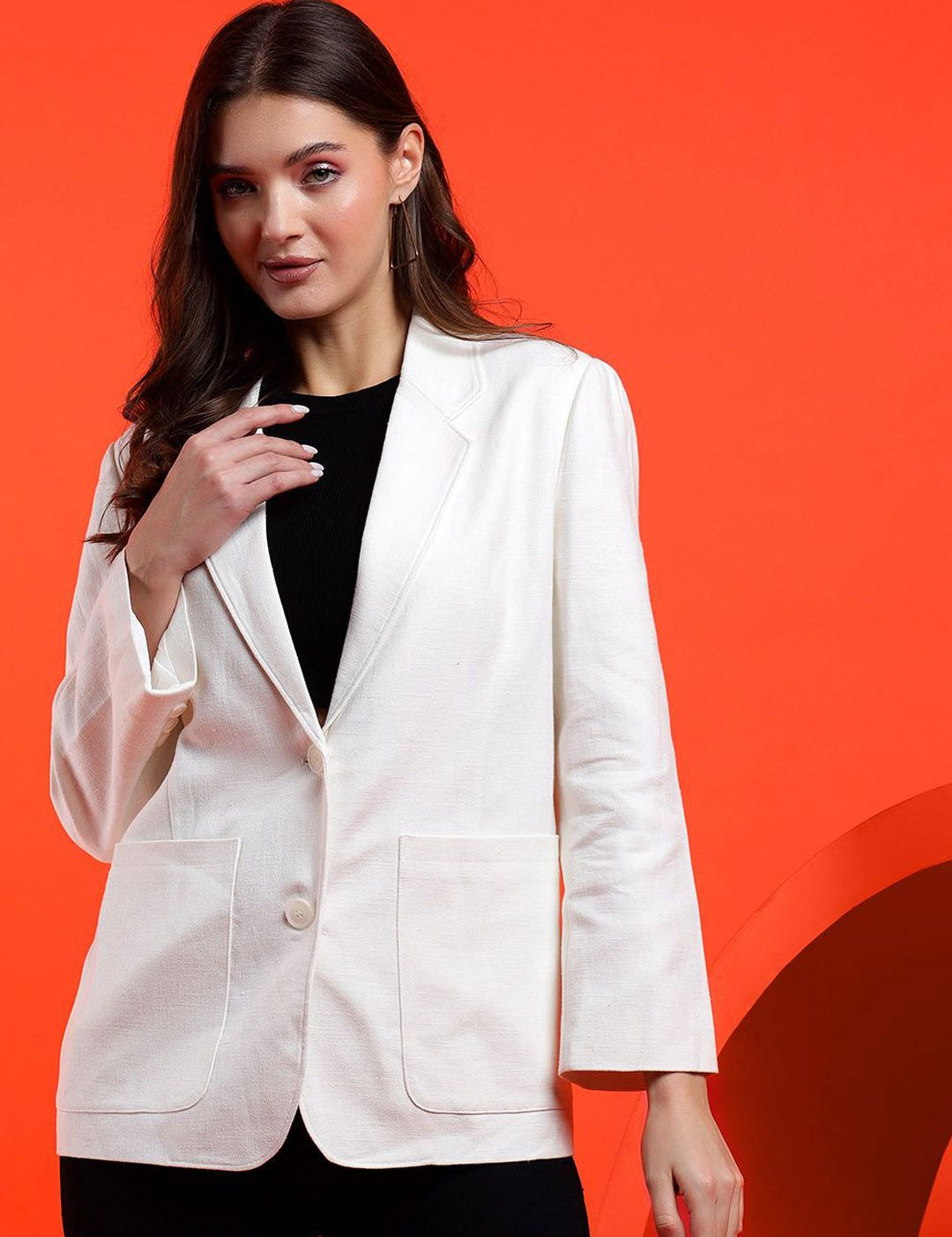 Kotty Notched Lapel Collar Long Sleeves Overcoat