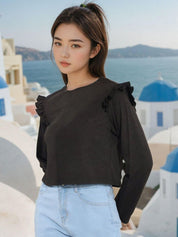 Kotty Women Round Neck Long Sleeves Top