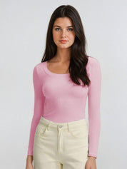 Kotty Women Scoop Neck Long Sleeves Casual Top