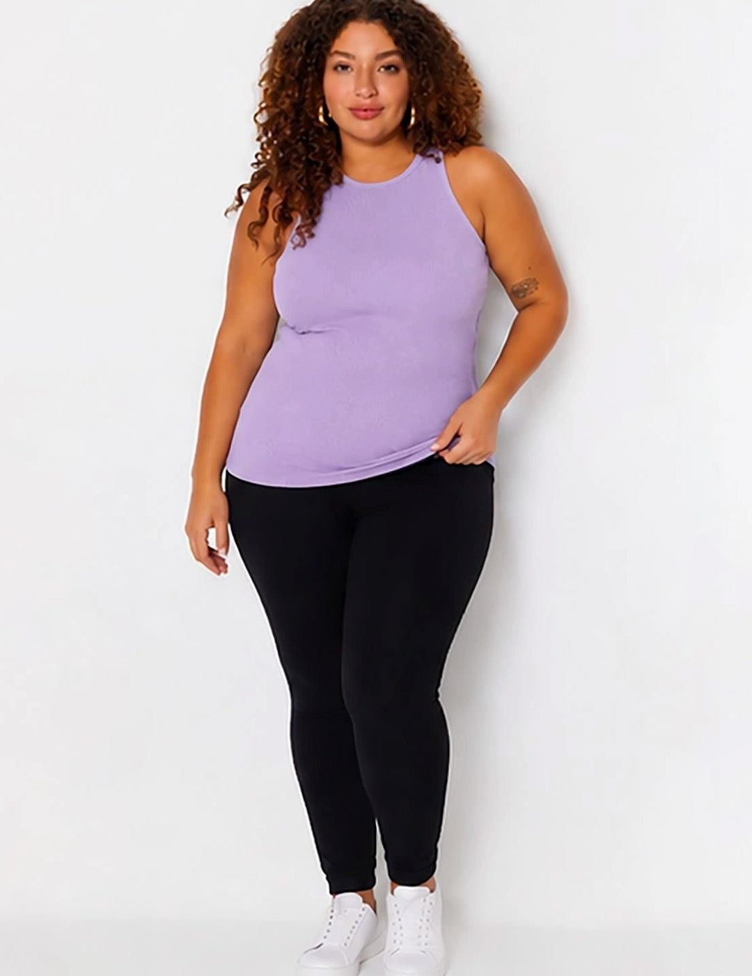Kotty Women's Violet Round Neck Sleeveless Top | Casual Summer Top
