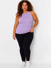 Kotty Women's Violet Round Neck Sleeveless Top | Casual Summer Top