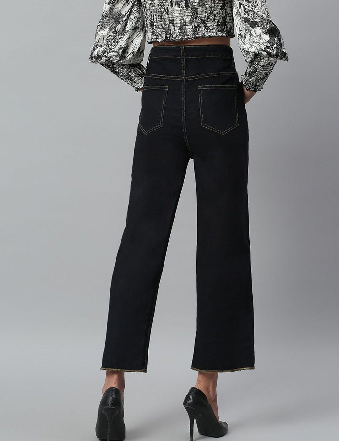 Kotty Women Jean Straight Fit High-Rise Stretchable Jeans