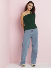 Kotty Women Solid One Shoulder Top