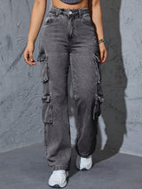 Kotty Women Jean Wide Leg High-Rise Heavy Fade Stretchable Jeans
