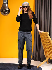 Kotty Women Self Design Cable Knit Pullover Sweaters