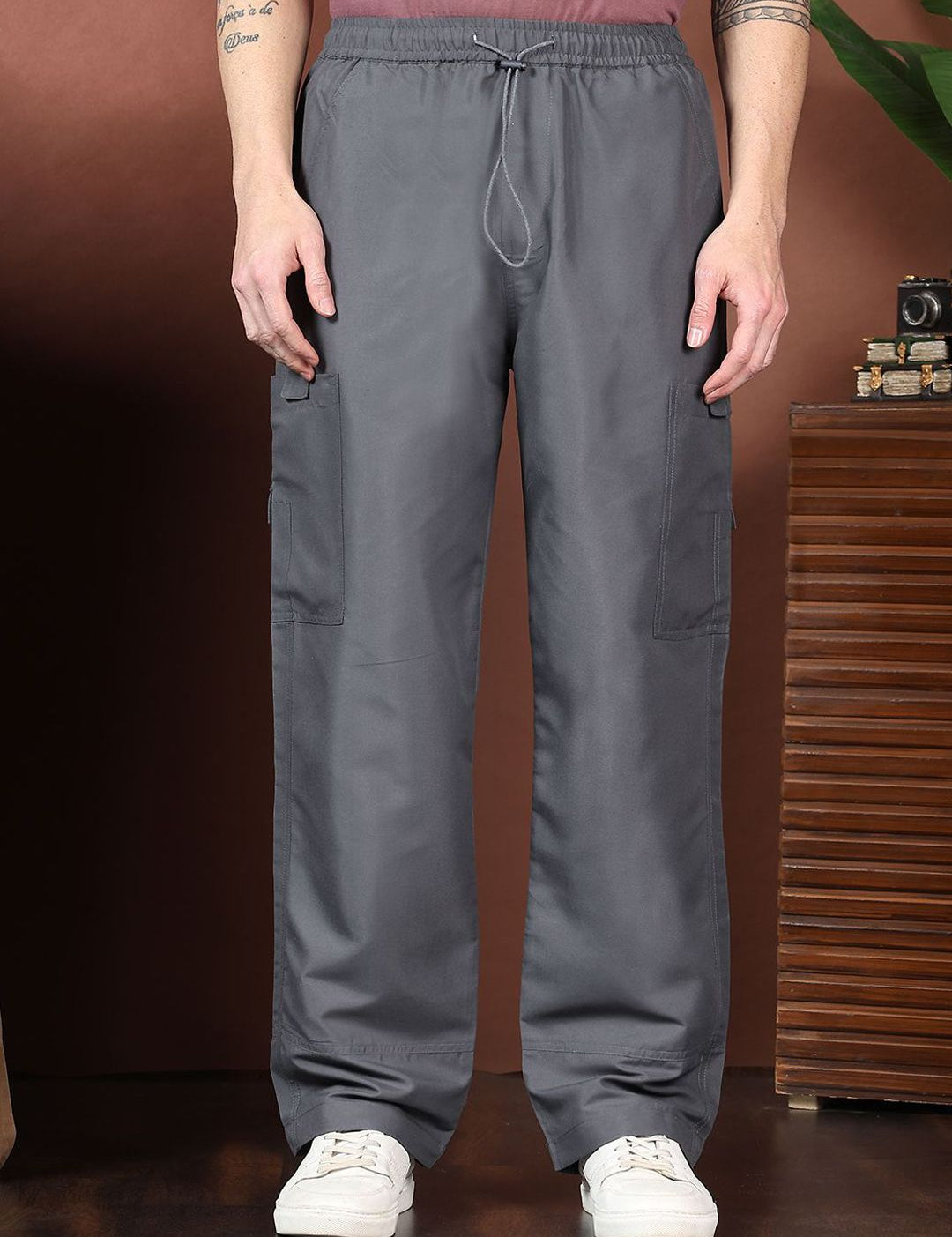 Kotty Men Relaxed Easy Wash Cargos Trousers