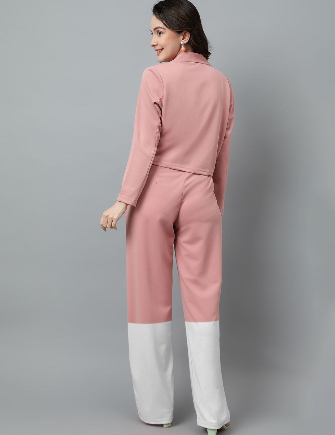 Kotty Women Colourblocked High-Rise Easy Wash Trousers