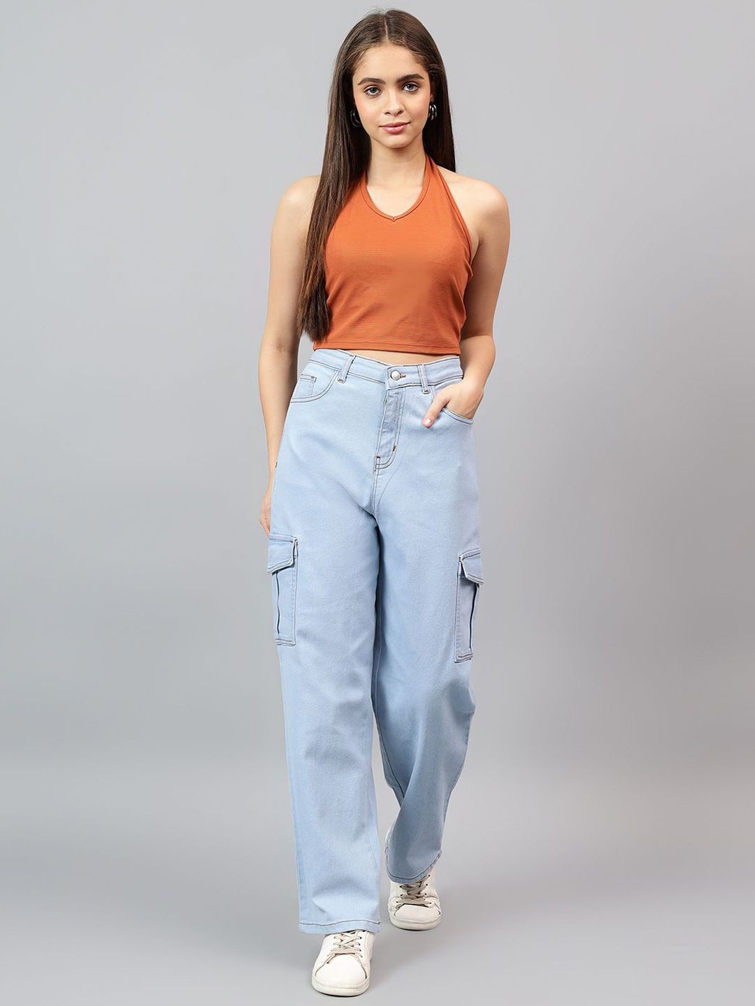 Kotty Women Straight Fit High-Rise Stretchable Jeans