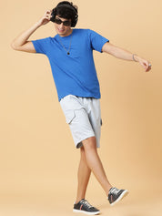 Kotty Men Solid Low-Rise Cargo Shorts
