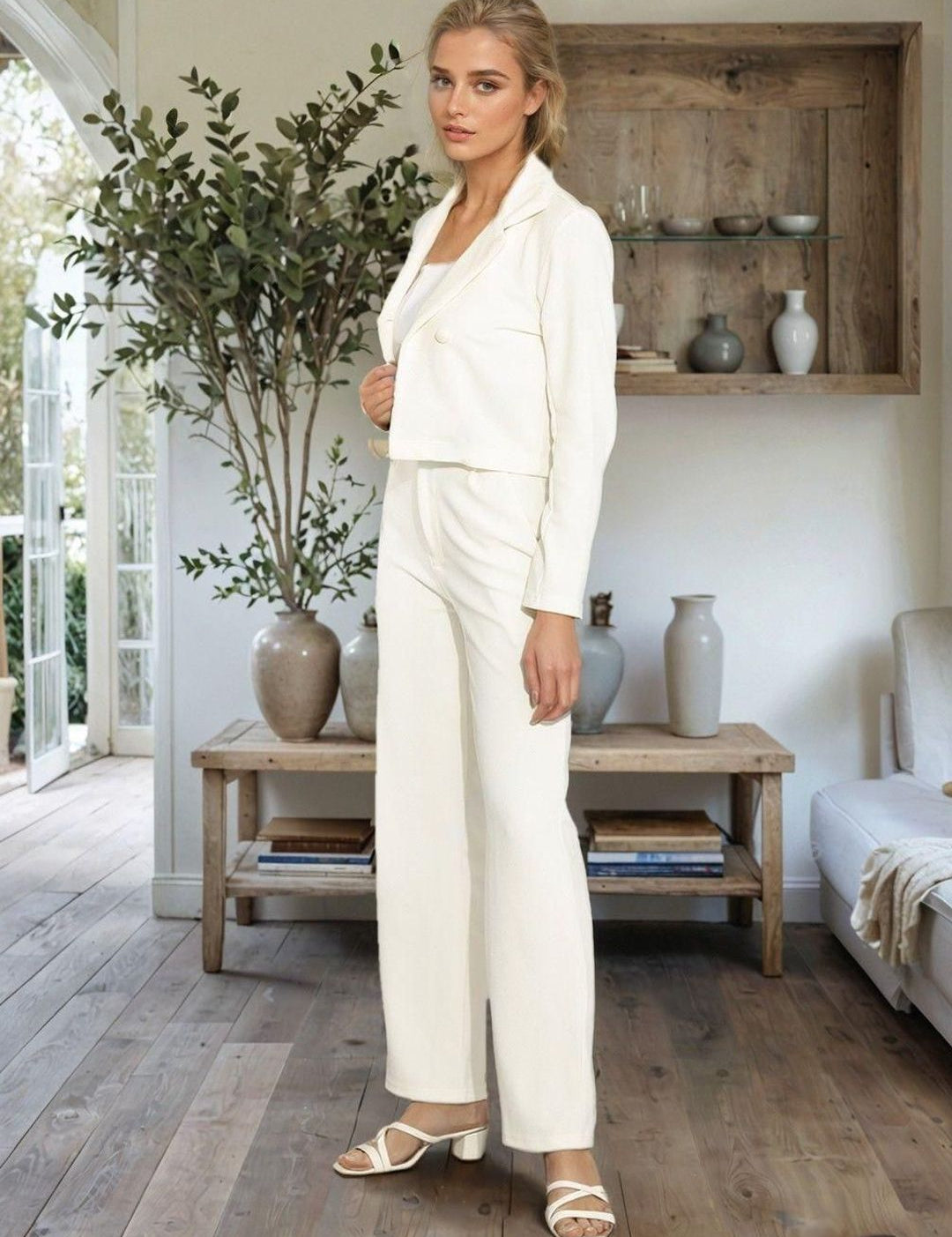 Kotty Lapel Collar Long Sleeves Coat With Trouser 