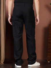 Kotty Men Easy Wash Regular Fit Mid-Rise Cargos Trousers