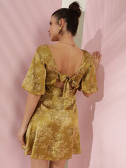 Kotty Women Print Flared Sleeve Fit & Flare Mini Dress