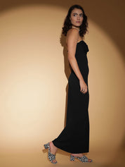 Kotty Women Solid Off-Shoulder Maxi Dress