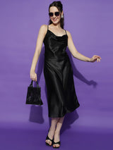 Kotty Women Satin A-Line Midi Dress