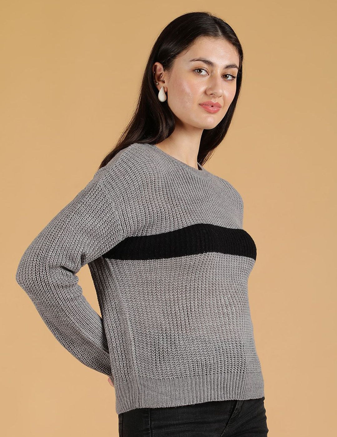 Kotty Women Colourblocked  Cotton Pullover