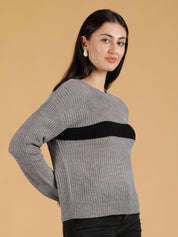 Kotty Women Colourblocked  Cotton Pullover