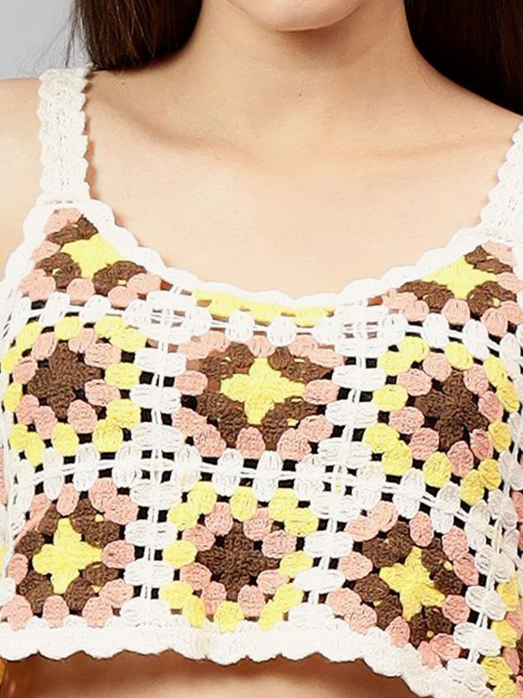 Kotty Women Self Design Scoop Neck Cotton Top