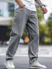 Kotty Men Relaxed Fit Medium Grey Stone Washed Jeans