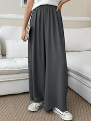 Kotty Women Relaxed Straight Leg Loose Fit High-Rise Wrinkle Free Regular Trousers