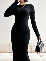 Kotty Women Bodycon Boat Neck Maxi Dress