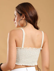 Kotty Embellished Cotton Crop Top