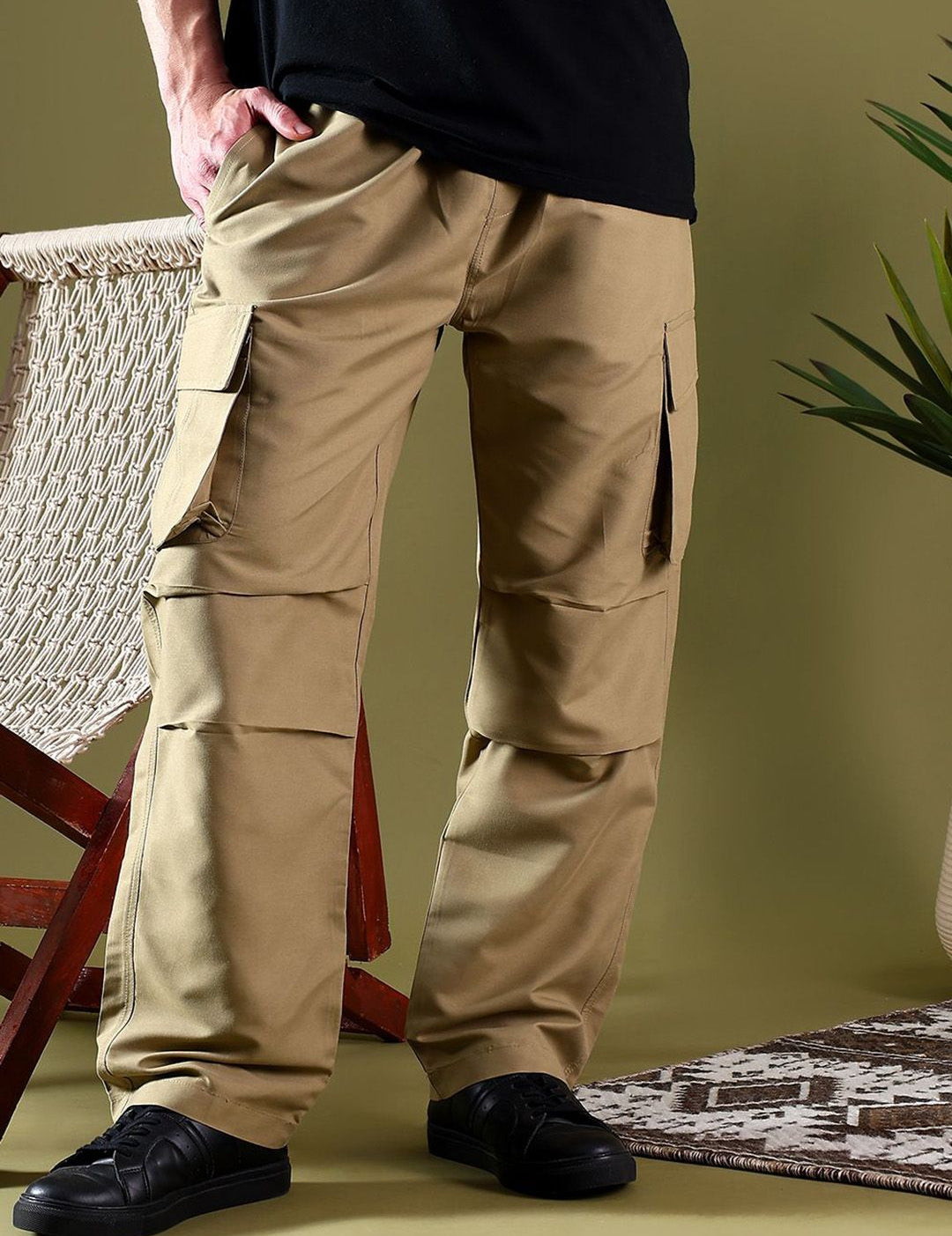 Kotty Men Relaxed Easy Wash Cargos Trousers