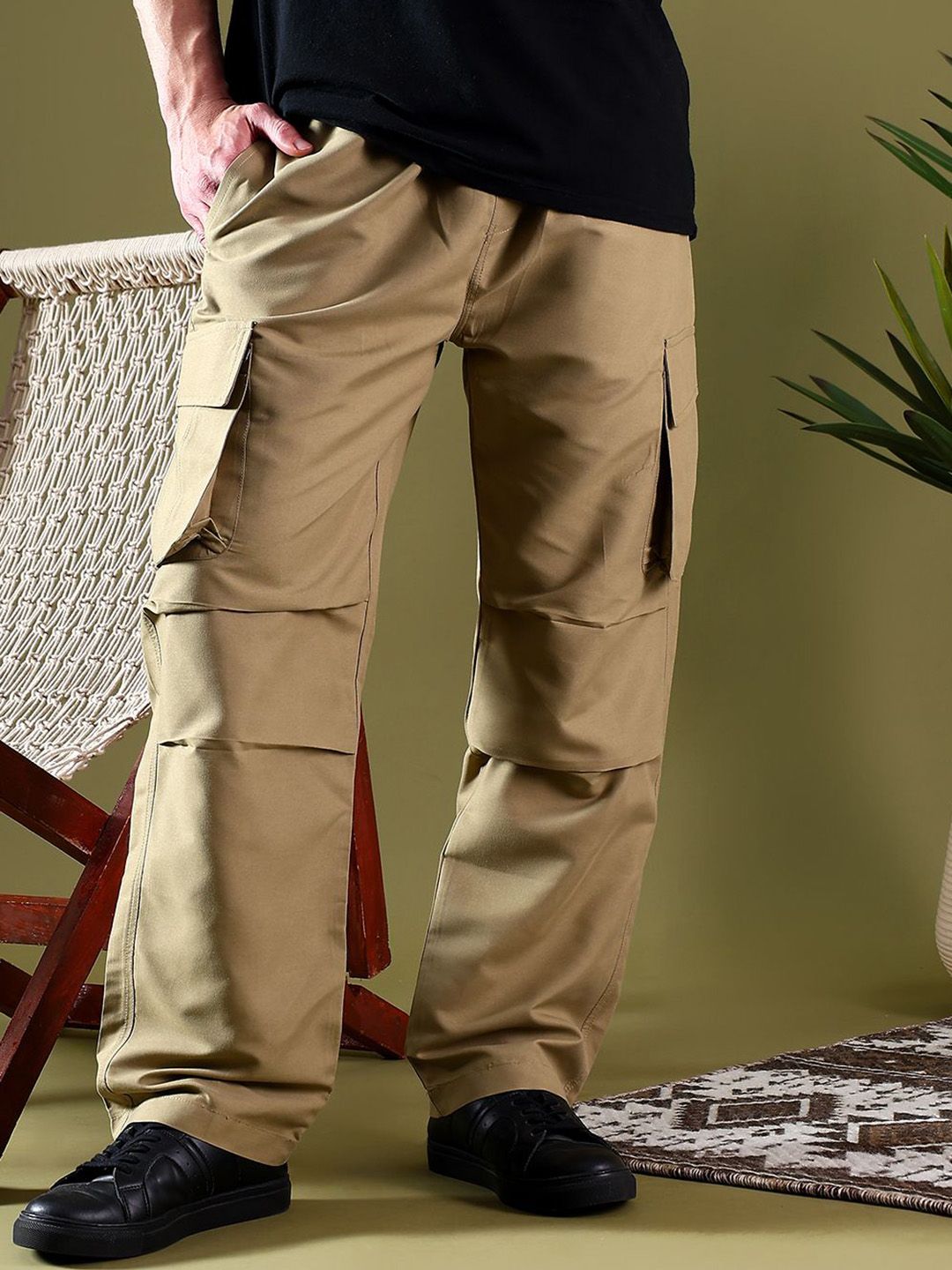 Kotty Men Relaxed Easy Wash Cargos Trousers