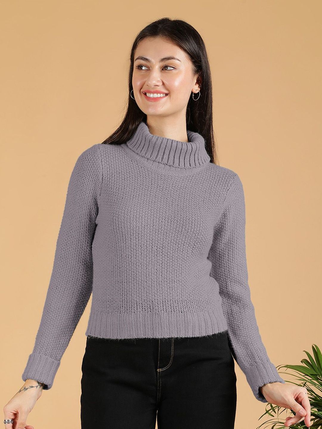 Kotty Women Turtle Neck Crop Pullover