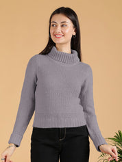 Kotty Women Turtle Neck Crop Pullover